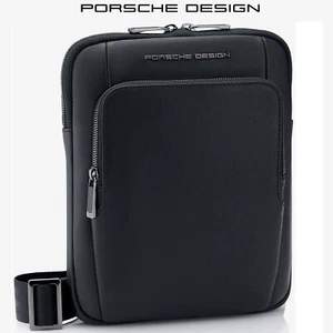 Porsche Design Roadster S premium men's black leather small crossbody bag - Picture 1 of 9