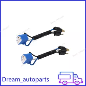 Set of 2 H4 Headlight Bulb Headlamp Extension Connector Plug Light Bulb Socket - Picture 1 of 7