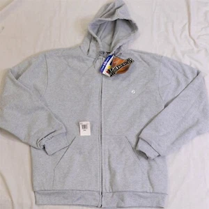 Felpa con cappuccio Muleskins by Carhartt vintage anni 90 full zip grande grigia - made in USA - Foto 1 di 7