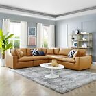 Modway Down Filled Overstuffed Vegan Leather 5-piece Sectional Sofa