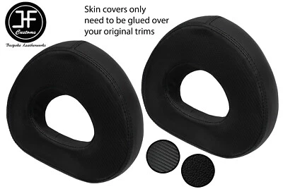BLACK STITCH 2X HEADREST LEATHER AND CARBON COVERS FOR SMART ROADSTER 452 03-05 - Image 1 of 2
