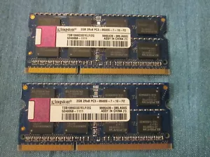 KINGSTON 2X 2GB = 4GB PC3 8500S Laptop Memory RAM TSB1066D3S7ELF - Picture 1 of 3