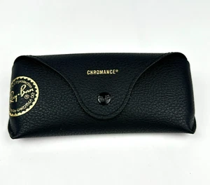 Ray Ban Eyeglass Sunglass Soft Case Pouch Holder Black Leather Snap Closure - Picture 1 of 8