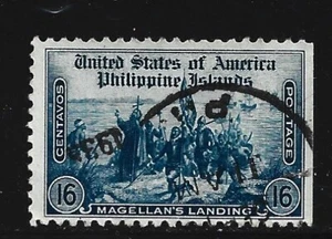 Philippines Stamp-Scott # 389/A59-16c-Canc/LH-NG-1935-Perf. 11 - Picture 1 of 2