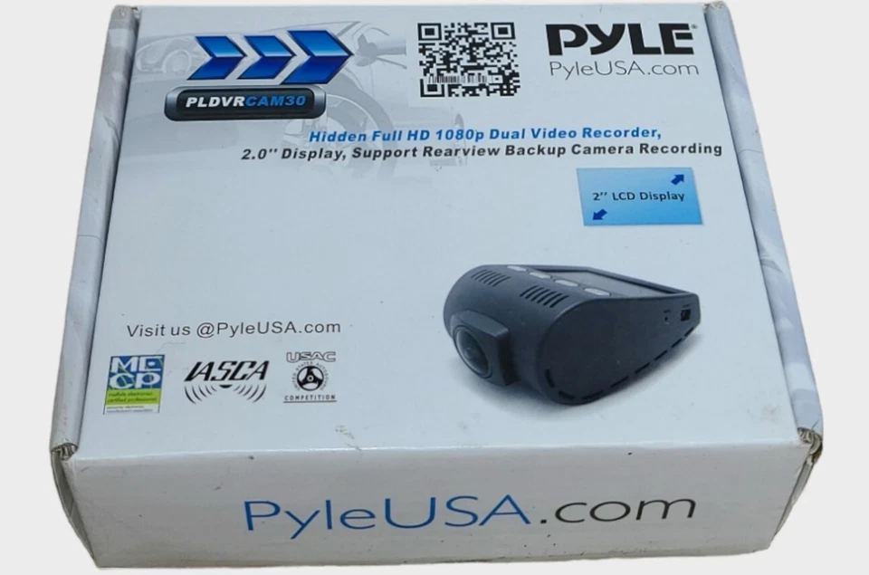 PYLE PLDVRCAM30 - DVR Video Recording Dash Cam, Micro SD Memory Slot, 2.0 New - Image 1 of 4