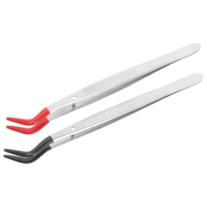 2Pcs Stamp Tweezers Stamps Collector Tools Stainless Steel Eyelash Tweezers - Picture 1 of 12