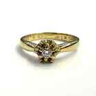 18k Yellow Gold Ring with Natural Diamond