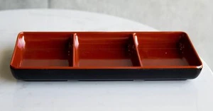Pack Of 6 Melamine 3 Partition Condiments BBQ Oil Soy Sauce Dipping Bowls Dishes - Picture 1 of 5