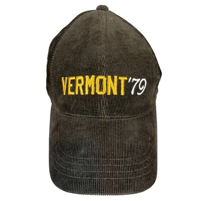 Vtg Corduroy Old Navy Vermont 79 Cap Hat Brown Size Small Flexseam Embroidered - Image 1 of 4