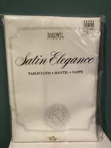 Vintage Bardwil Linens Satin Elegance Tablecloth White 52”x70" Oblong USA - Picture 1 of 7
