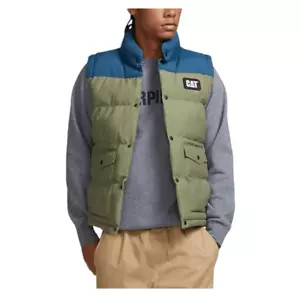 Caterpillar Puffer Vest Jacket Mens Size XXL 2X Two-Tone - Picture 1 of 10
