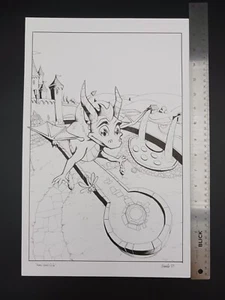 ORIGINAL Spyro Reignited Trilogy "Home World Glide" 11x17 fan art illustration - Picture 1 of 3