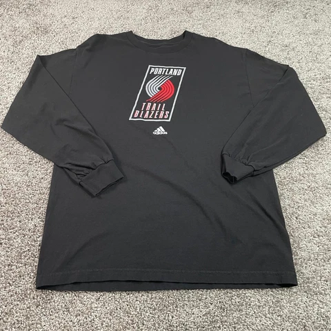Portland Trailblazers Men's Shirt Large Adidas long sleeve t-shirt black Cover