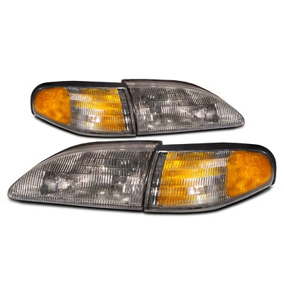 Par de luces de esquina de faros para Ford Mustang 94-98 sin Cobra con humo Foto 1 de 2