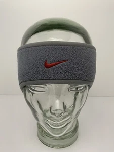 Nike Swoosh Fleece Stirnband grau, rote Akzente Ohrenwärmer Unisex Einheitsgröße - Bild 1 von 12