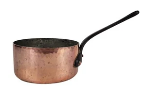 Vintage Cordon Bleu BIA Hammered Copper Tin Lined Sauce Pan #16 Made In France - Picture 1 of 10