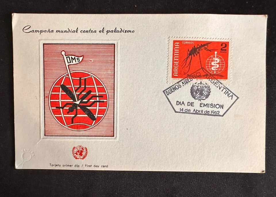 CM) 1962. ARGENTINA. FEMALE TRANSMITTER MOSQUITO. FDC. GLOBAL CAMPAIGN AGAINST M - Image 1 of 1