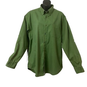 Alexander Julian Colours Men LG Green Button Up University Twill Shirt Preppy - Picture 1 of 7