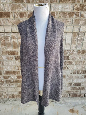 Cárdigan abierto para mujer J MCLAUGHLIN marrón metálico mezcla de lino talla mediana Foto 1 de 4