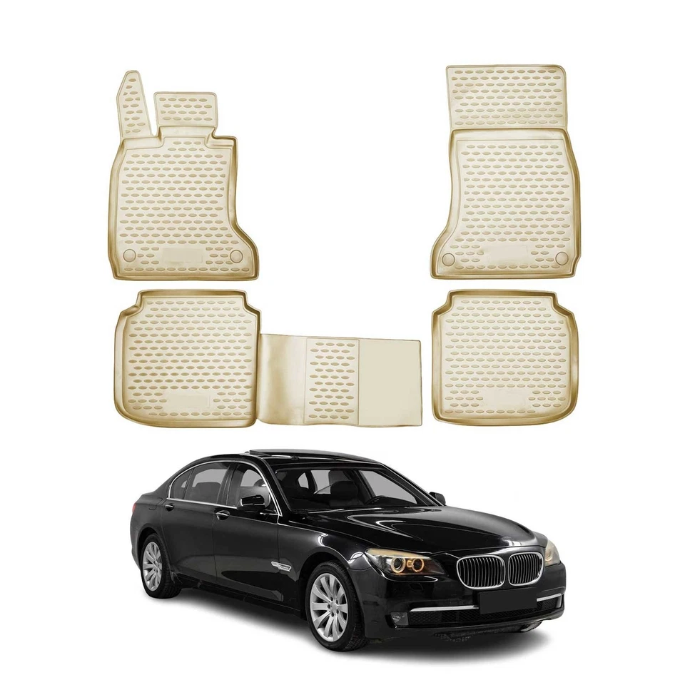 For BMW Alpina B7L 11-15 OMAC Classic 1st & 2nd Row Beige Floor Mat Set Foto 1 de 4