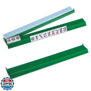 4 Stück Mahjong Gestelle mit Drücker (grün) für 166 amerikanische Mahjong Steine, Mahjon - Bild 1 von 5