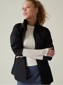ATHLETA Westerly Rain Jacket M MEDIUM Black NWT #531113 Raincoat - Picture 1 of 10