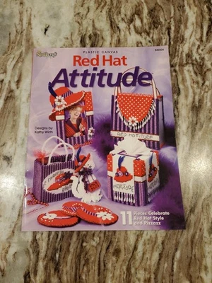 The Needlecraft Shop Plastic Canvas Red Hat Attitude Pattern Booklet 845504 - Image 1 of 3