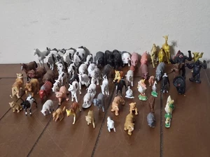 Vintage Hong Kong China Mini Animals Cows Lions Pigs Figure 67 pc BIG LOT - Picture 1 of 8
