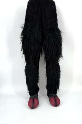 Black Furry Legs & Red Hooves Hoofs Devil Demon Adult Halloween Costume - Image 1 of 4