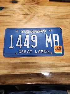 Placa de licencia de Michigan 2007 etiqueta de los Grandes Lagos # 1449 MB - Imagen 1 de 3
