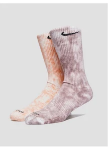 NIKE Everyday Plus Cushioned Tie-Dye Crew Socks 2 Pairs  Size Large DM3407-915 - Picture 1 of 7