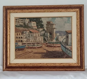 Luigi Botta ( XX Secolo) Scorcio Marino, dipinto olio su pannello - Foto 1 di 7