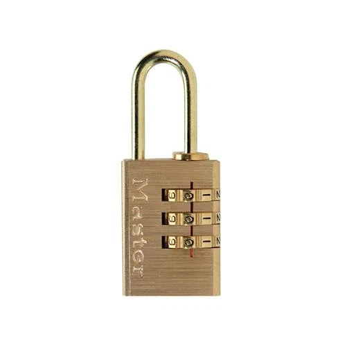  Master Lock Brass Finish 20mm 3-Digit Combination Padlock MLK620 - Image 1 of 1
