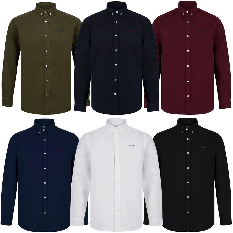 Camisa para hombre Tokyo Laundry sarga de algodón manga larga inteligente oficina trabajo informal top Foto 1 de 1