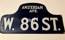 NYC Porcelain Street Sign Amsterdam Avenue/ W. 86th Street