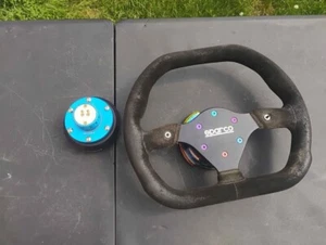 Sparco quick release rally steering wheel and hub assembly. - Picture 1 of 4