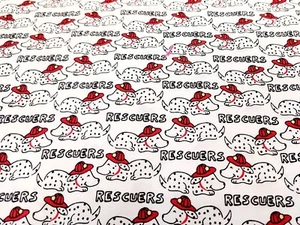 Rescuers Fireman Dalmation Spring Creative By the Yard - Picture 1 of 3