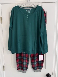 Hanes Comfort sleep Pajamas Reg. Size LARGE NWT PLAID - Picture 1 of 12