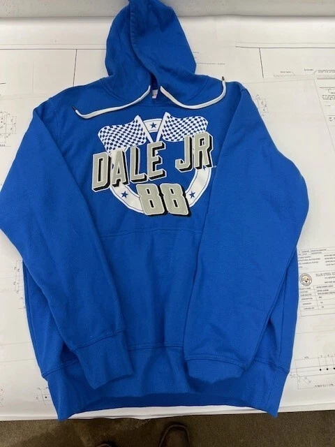 Dale Earnhardt Jr Azul Pullover Sudadera con Capucha Nascar Sudadera 88 Carreras a Nivel Nacional XL Foto 1 de 1