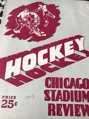 Toronto Maple Leafs vs Chicago Black Hawks Hockey Program Feb 3 1946 Barilko - Image 1 of 3