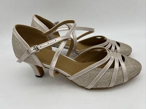 Gesellschaftstanzschuhe Glitzer Soft Pink Gr. 10,5 Nagelneu - Bild 1 von 7