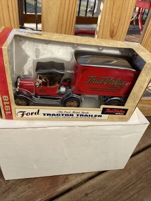 Ertl Ford 1918 Tractor Trailer-True Value Hardware-Bank-Limited Edition - Image 1 of 4