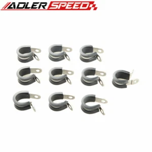 10PCS 5/16" Cushioned Hose Mounting Clamp Loop Strap 304 Stainless Steel Black - Picture 1 of 2