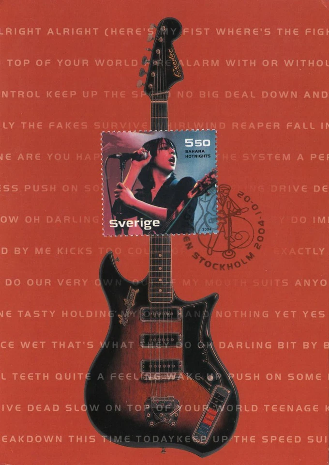 Sahara Hotnights Rock Guitarist Singer Robertsfors Punk Sweden FDC Maxi 2004 - Image 1 of 1