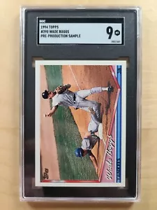 1994 Topps Wade Boggs #390 Pre-Production Sample SGC 9 MINT YANKEES RED SOX RAYS - Picture 1 of 2