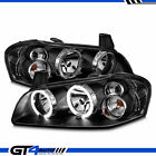 For 2002 2003 Nissan Maxima Dual LED Halos JDM Black Replacement Headlights Pair