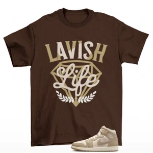 Lavish Sneaker Shirt Brown to Match Jordan 1 Mid Legend Light Brown HF4830-203 - Picture 1 of 2