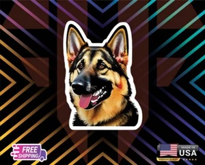 GERMAN SHEPHERD CAR DECAL STICKER LAMINATED CUSTOM SIZE DM ME + FREE GIFT - Picture 1 of 1
