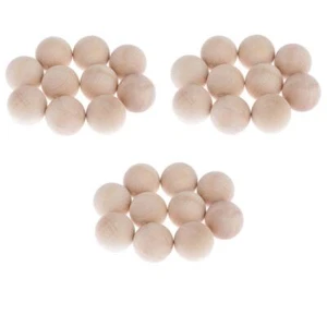 30 Pcs No Hole Crafts Making Natural Wood Round Ball 40mm - Picture 1 of 12