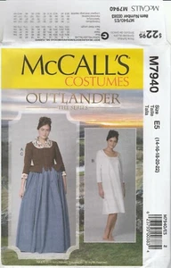 McCall's Sewing Pattern M7940 Outlander Claire Jacket Chemise Scarf Sz 14-22 - Picture 1 of 2